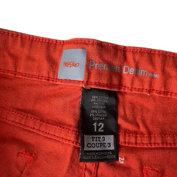 Mossimo orange rust denim cutoff shorts 90s vibe - Picture 5 of 6